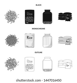 Vector illustration of crop and ecological sign. Set of crop and cooking vector icon for stock.