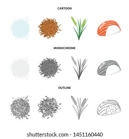 Vector illustration of crop and ecological sign. Collection of crop and cooking stock vector illustration.