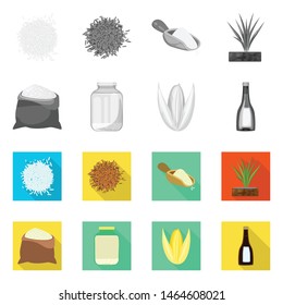 Vector illustration of crop and ecological sign. Set of crop and cooking vector icon for stock.