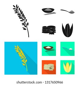 Vector illustration of crop and ecological symbol. Collection of crop and cooking stock vector illustration.
