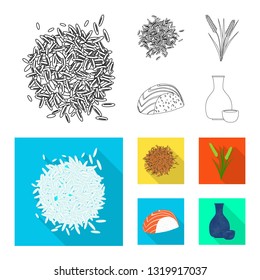 Vector illustration of crop and ecological symbol. Set of crop and cooking stock symbol for web.