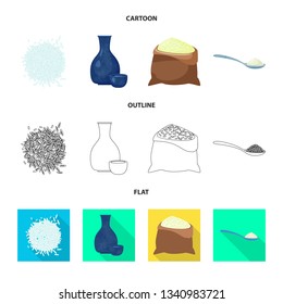 Vector illustration of crop and ecological symbol. Collection of crop and cooking stock vector illustration.