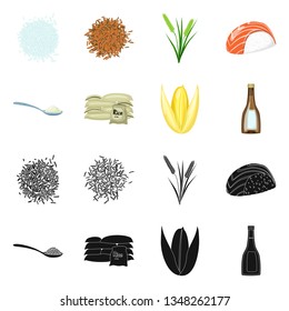 Vector illustration of crop and ecological symbol. Collection of crop and cooking vector icon for stock.