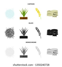 Vector illustration of crop and ecological symbol. Set of crop and cooking stock symbol for web.