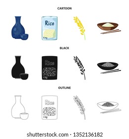 Vector illustration of crop and ecological symbol. Collection of crop and cooking vector icon for stock.
