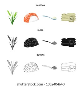 Vector illustration of crop and ecological symbol. Set of crop and cooking stock vector illustration.