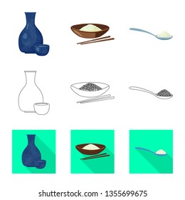 Vector illustration of crop and ecological symbol. Set of crop and cooking stock vector illustration.