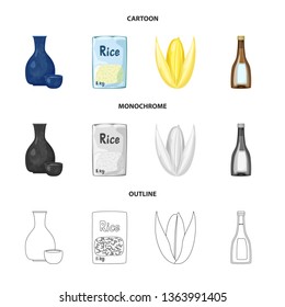 Vector illustration of crop and ecological symbol. Collection of crop and cooking stock symbol for web.