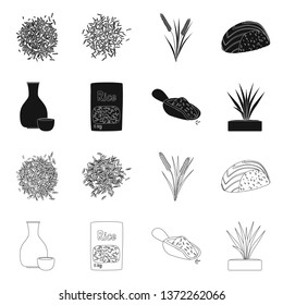 Vector illustration of crop and ecological symbol. Set of crop and cooking vector icon for stock.