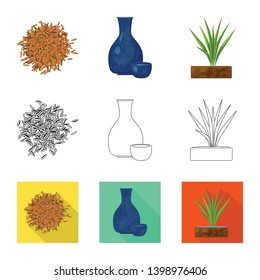 Vector illustration of crop and ecological symbol. Set of crop and cooking stock symbol for web.