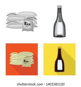 Vector illustration of crop and ecological symbol. Collection of crop and cooking stock symbol for web.