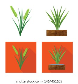 Vector illustration of crop and ecological symbol. Set of crop and cooking stock symbol for web.
