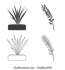 Vector illustration of crop and ecological symbol. Collection of crop and cooking vector icon for stock.
