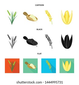 Vector illustration of crop and ecological symbol. Collection of crop and cooking stock symbol for web.