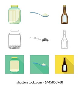 Vector illustration of crop and ecological symbol. Collection of crop and cooking vector icon for stock.
