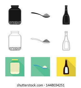 Vector illustration of crop and ecological symbol. Set of crop and cooking stock symbol for web.