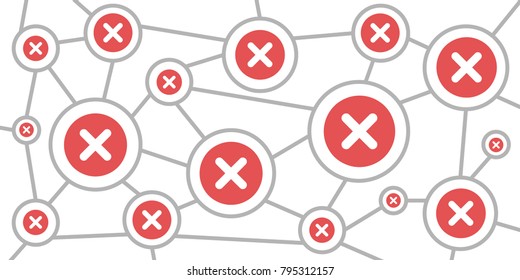vector illustration of cross in circle or denial scheme for wrong answer concept
