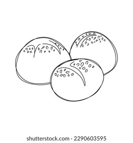 Vector illustration of a cross cut bun bread.
