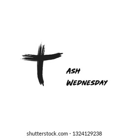 Vector illustration of cross drawn with ash