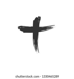 Vector illustration of cross drawn with ash