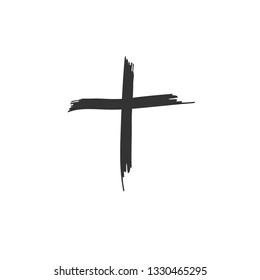 Vector illustration of cross drawn with ash