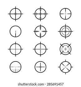 A vector illustration of cross hair sights.
Crosshair icons and illustration.
weapon sights.