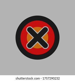 ilustración vectorial de un icono cruzado, se puede utilizar como un icono prohibido o incorrecto.