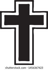 Vector illustration of a cross icon or symbol