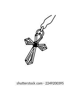 ilustración vectorial de collar cruzado