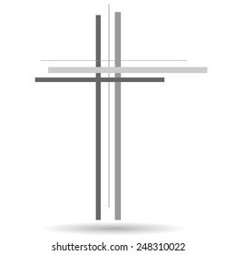 Vector illustration of a cross on a white background.