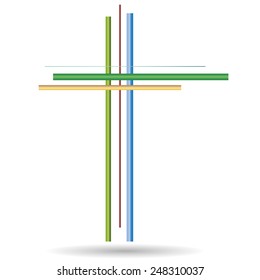 Vector illustration of a cross on a white background.