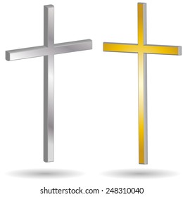 Vector illustration of a cross on a white background.
