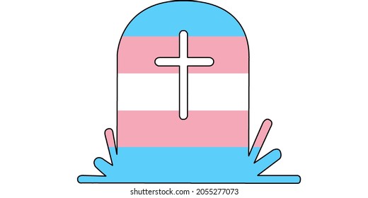 Vector Illustration Of Cross And Transgender Flag Transgender Day Of Remembrance 