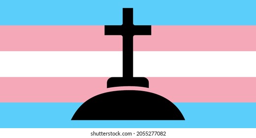 Vector Illustration Of Cross And Transgender Flag Transgender Day Of Remembrance 