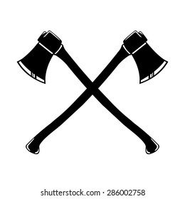 A vector illustration of crossed axes.
Crossed Axes icon illustration.
Crossed blades for battle or war.