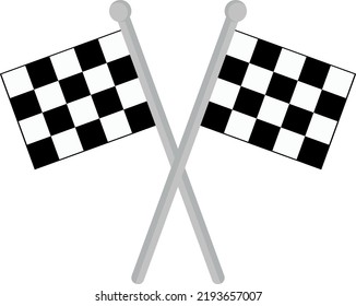 Vector illustration of crossed car racing flags