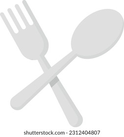 Vector illustration of a crossed fork and spoon. Cooking and gastronomy symbol.