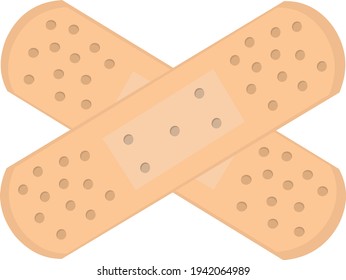 Vector illustration of crossed plasters