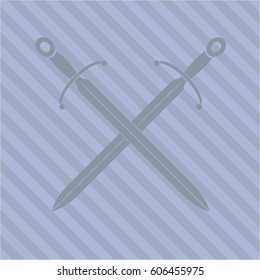 Vector Illustration of Crossed Swords vector icon
