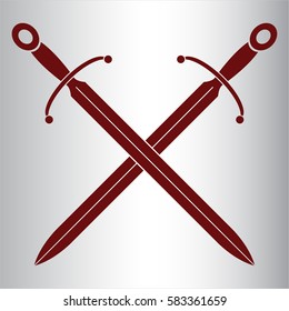 Vector illustration Crossed Swords in red
