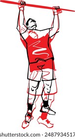 Ilustración vectorial de un hombre haciendo ejercicios de levantamiento
