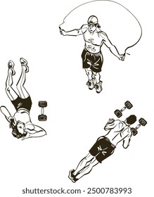 Vector illustration of the CrossFit action 