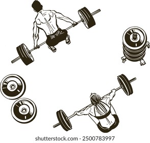 Vector illustration of the CrossFit action 