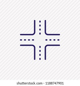 Vector illustration of crossroad icon colored line. Beautiful  element also can be used as intersection icon element.