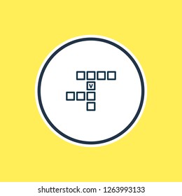 Vector illustration of crossword icon line. Beautiful hobby element also can be used as rebus icon element.