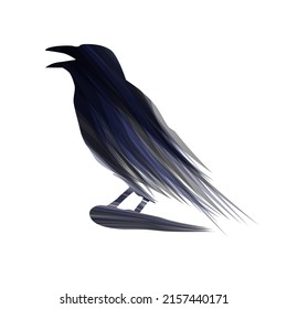 Vector illustration. Crow abstract. Vector raven