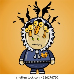 Vector illustration of crow baby