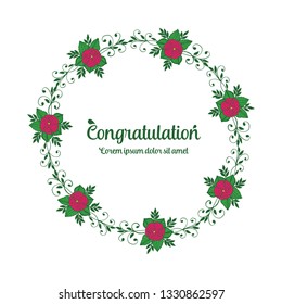 Vector illustration a crowd of beautiful leaf flower frame for greeting congratulation hand drawn