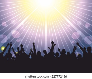 Vector illustration of a crowd at concert