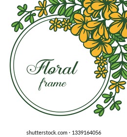 Vector illustration crowd decoration orange wreath frame hand drawn